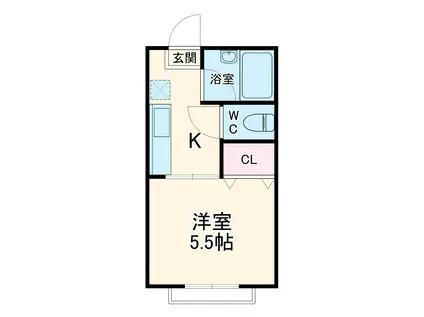 ハイツ荒澤Ⅱ(1K/2階)の間取り写真