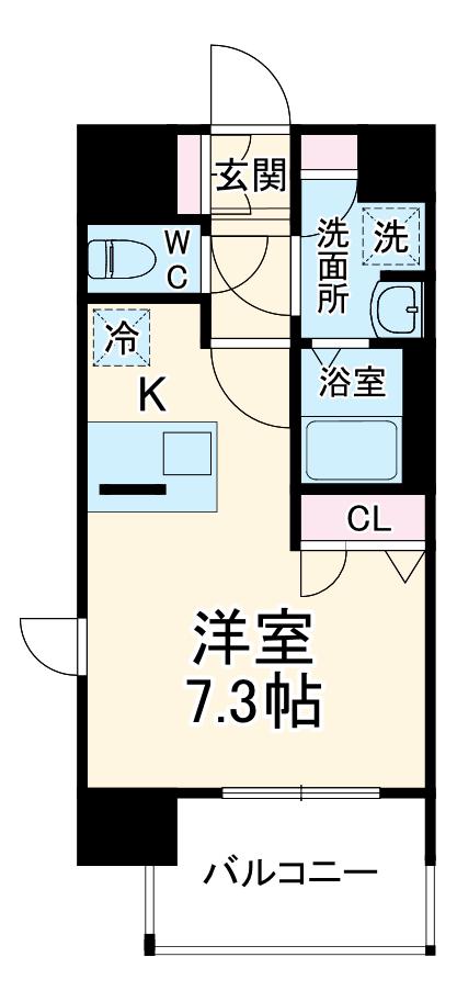 プレサンス 名古屋STATIONアライブ(ワンルーム/12階)の間取り写真