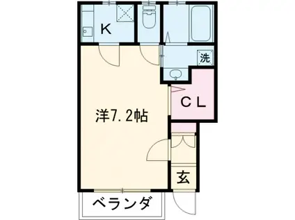 アフェクト(1K/1階)の間取り写真