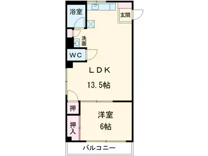 COURT本陣(1LDK/4階)の間取り写真