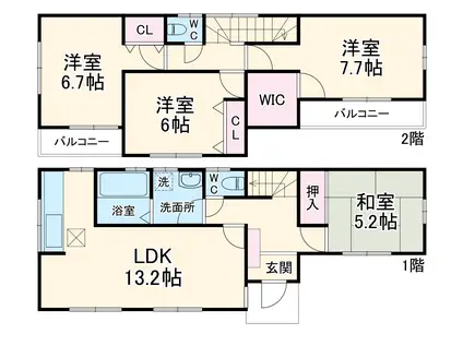 アトリエシェア相原ハウス(1K/2階)の間取り写真