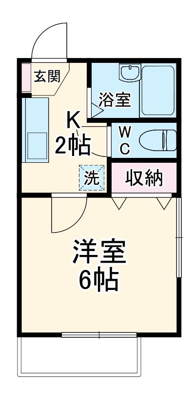 京浜急行電鉄本線 追浜駅 徒歩12分 2階建 築29年(1K/2階)の間取り写真