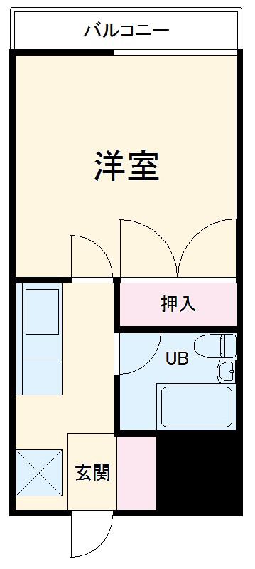 しみづ荘Ⅱ(1K/1階)の間取り写真