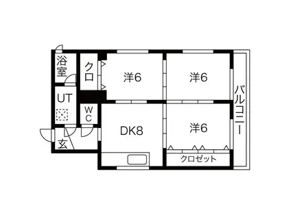 コーポエリオ(3DK/2階)の間取り写真