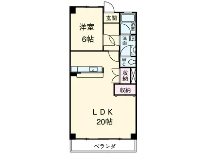 エクセル浅井(1LDK/3階)の間取り写真