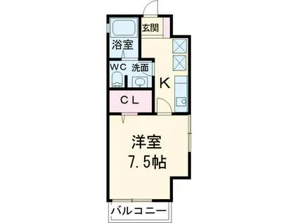 T-FLAT(1K/1階)の間取り写真