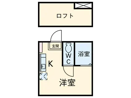 カーサ・イリス(ワンルーム/2階)の間取り写真