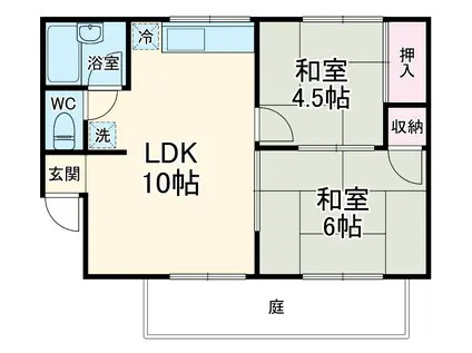 ストリートK(2LDK/1階)の間取り写真