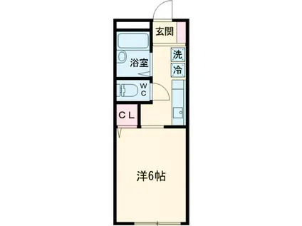 市川ハイツ(1K/1階)の間取り写真