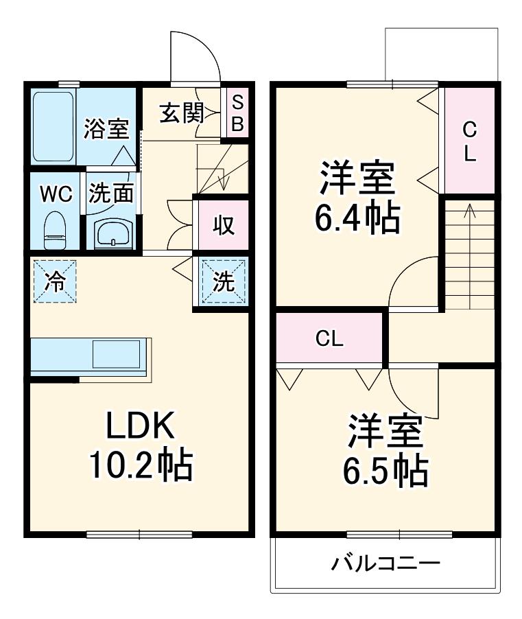 クレアメゾン(2LDK)の間取り写真