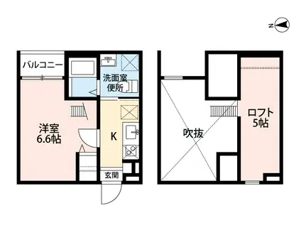 SUNSHINE Μ(1K/1階)の間取り写真