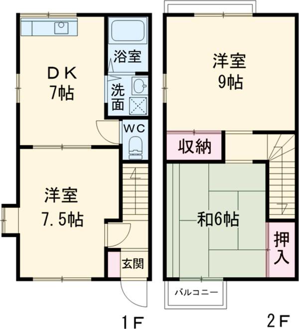 コモンヴィレッジ港南台Ⅱ(3DK)の間取り写真