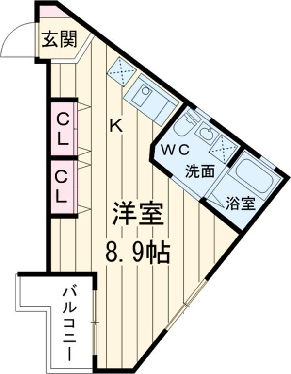 フォレット北綾瀬(ワンルーム/1階)の間取り写真