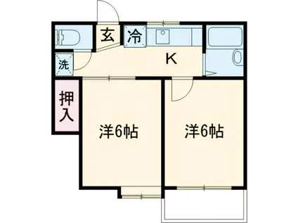 メゾンジュネス(2K/2階)の間取り写真