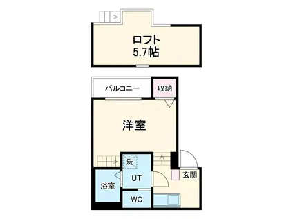 ディアマンテ(1K/1階)の間取り写真