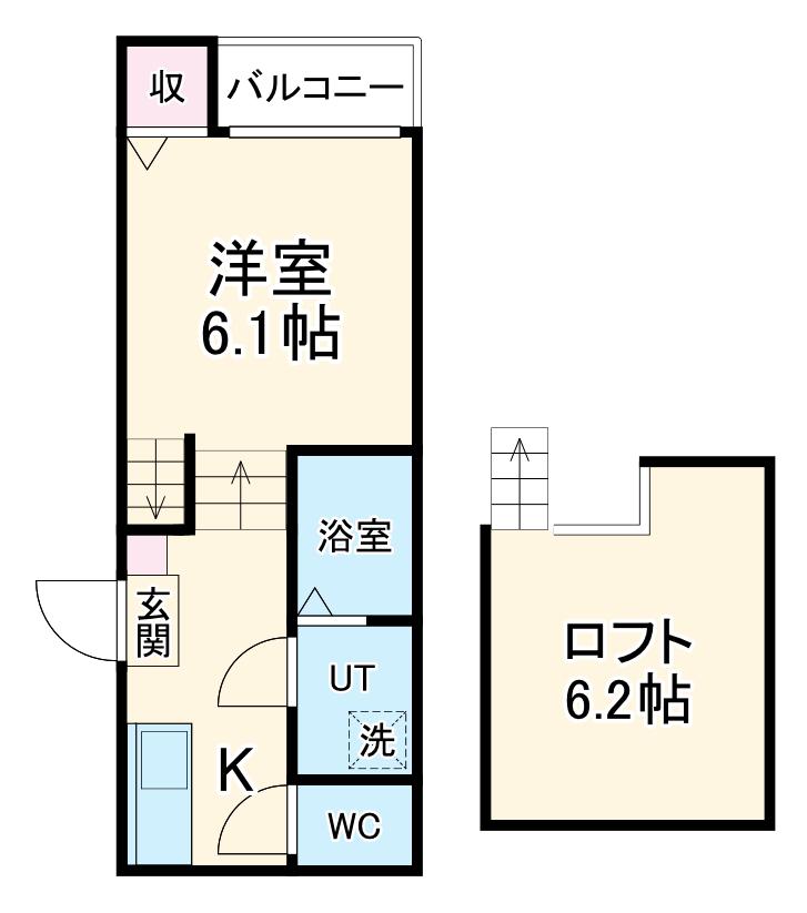 フォルクローレ名駅西(1K/1階)の間取り写真