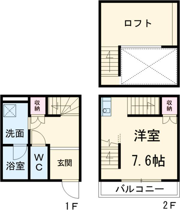 ミッドエステート中村(ワンルーム)の間取り写真