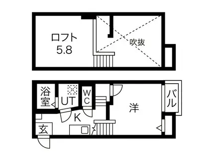 CREO中村公園(1K/1階)の間取り写真