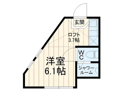 ユナイト金沢八景ヨハネスの杜(ワンルーム/1階)の間取り写真