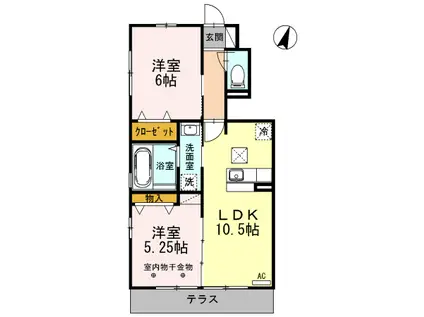 エイトス(2LDK/1階)の間取り写真