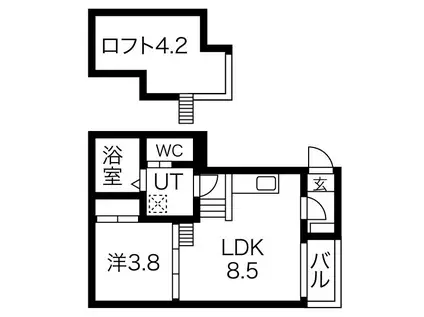 レンガースⅡ(1LDK/2階)の間取り写真