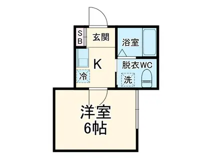 クオリティア橋本(1K/1階)の間取り写真