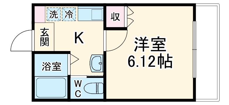 アルファベット東橋本(1K/1階)の間取り写真