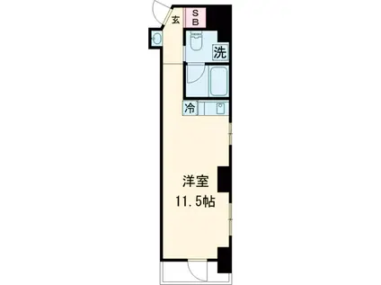 ミリアビタNO22(ワンルーム/2階)の間取り写真