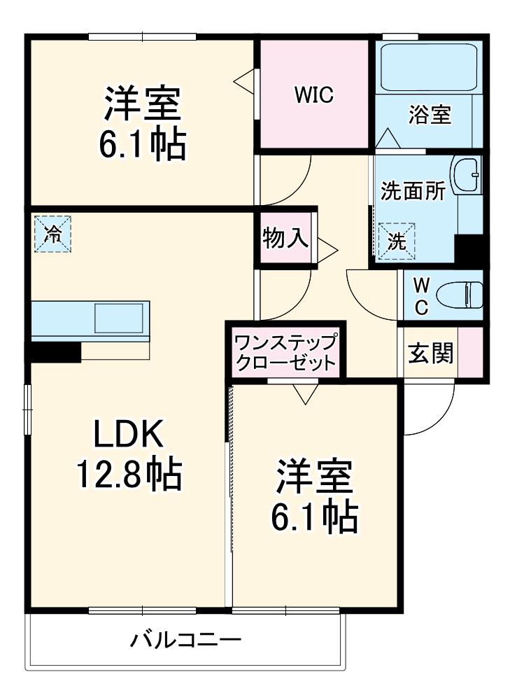 ビューコート(2LDK/2階)の間取り写真