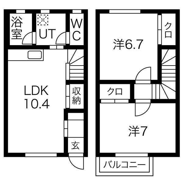 ブルームビュートⅡ(2LDK)の間取り写真