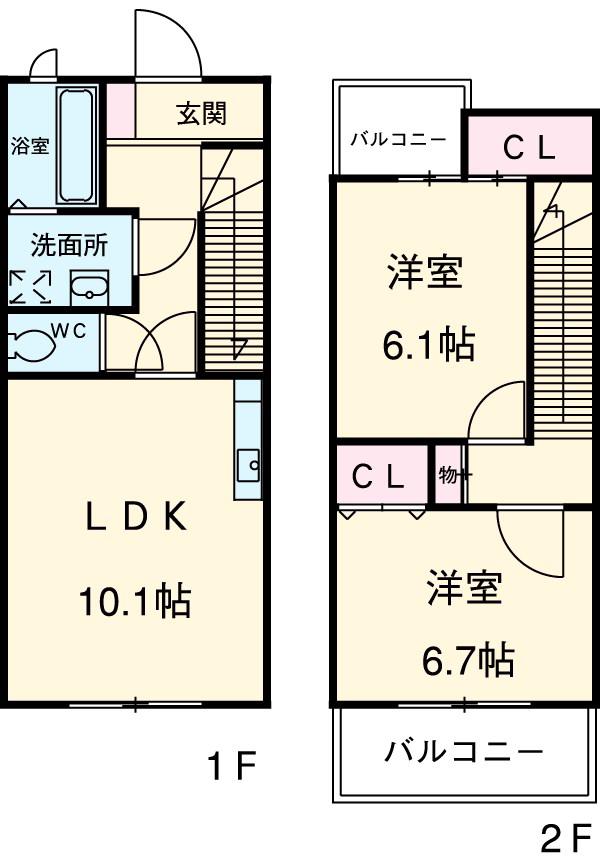 ポルトボナール(2LDK)の間取り写真