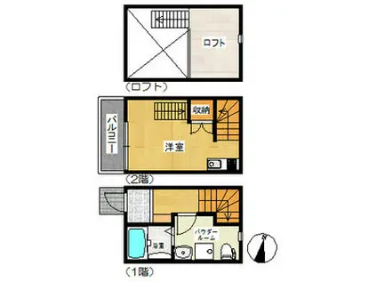 アースクエイク鯏浦(ワンルーム/1階)の間取り写真