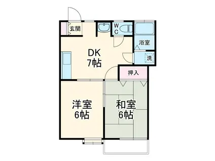 ハイツクラシマNO.2(2DK/1階)の間取り写真