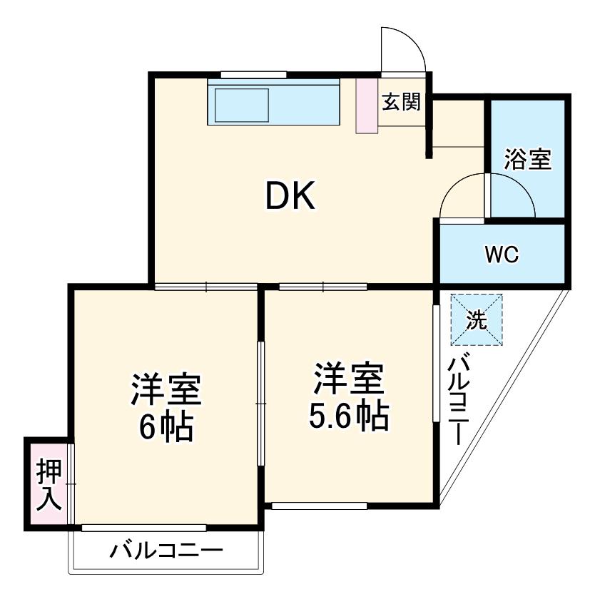 第5近藤ビル(2DK/4階)の間取り写真