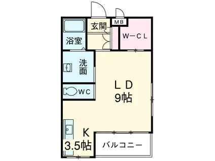 メゾンド銀乃杜Ⅱ(ワンルーム/1階)の間取り写真