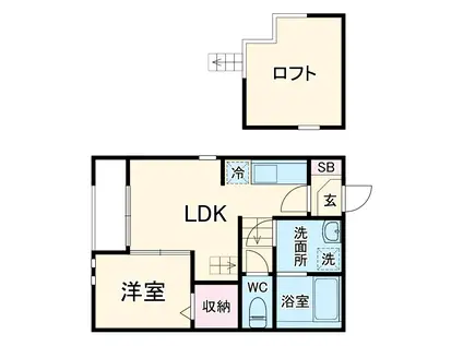ガルテン(1LDK/2階)の間取り写真