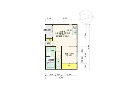 ガルテン(1LDK/3階)の間取り写真