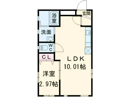 レガーロ名駅UNO(1LDK/3階)の間取り写真