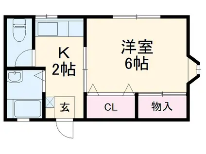 コスモハイツ(1K/1階)の間取り写真