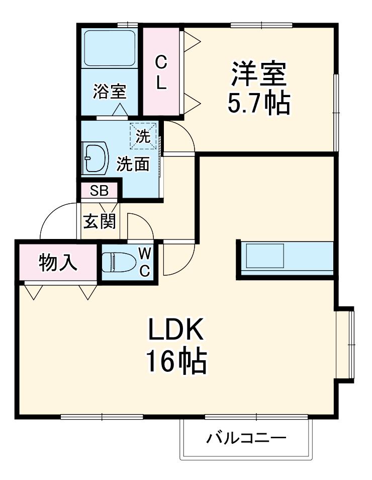 ソレジオビセンⅠ(1LDK/1階)の間取り写真