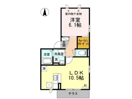 フローラ(1LDK)の間取り写真