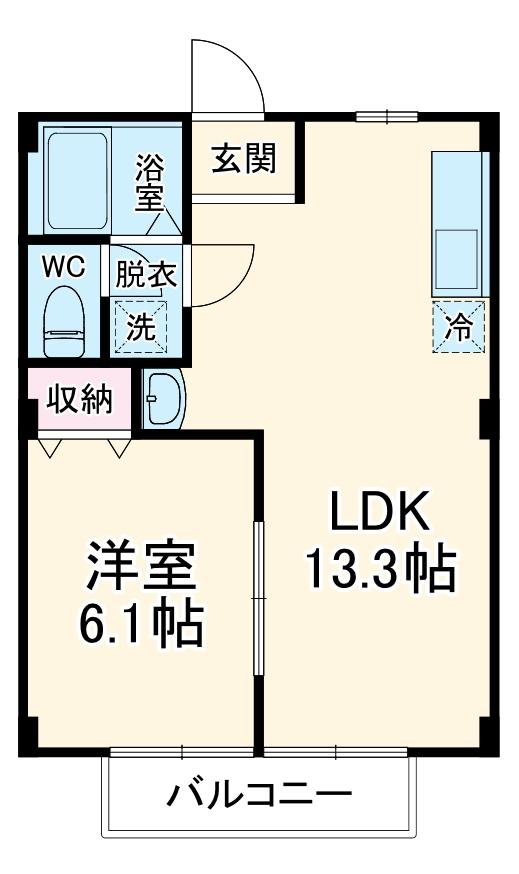 フローラ(1LDK/1階)の間取り写真