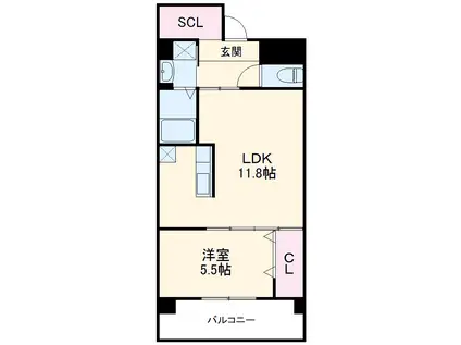 名古屋臨海高速鉄道 港北駅 徒歩41分 3階建 築9年(1SLDK/1階)の間取り写真