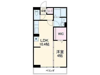 ブライト橋本(1LDK/1階)の間取り写真