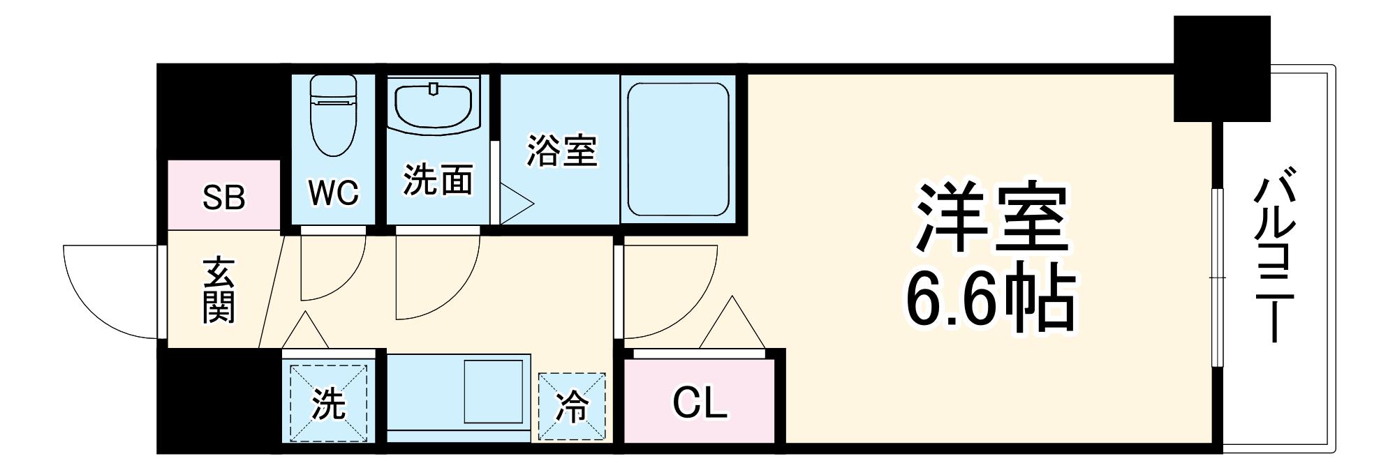 プレサンス名古屋STATIONフレア(1K/9階)の間取り写真