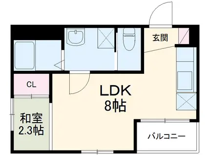 RADIANCE浜(ワンルーム/2階)の間取り写真