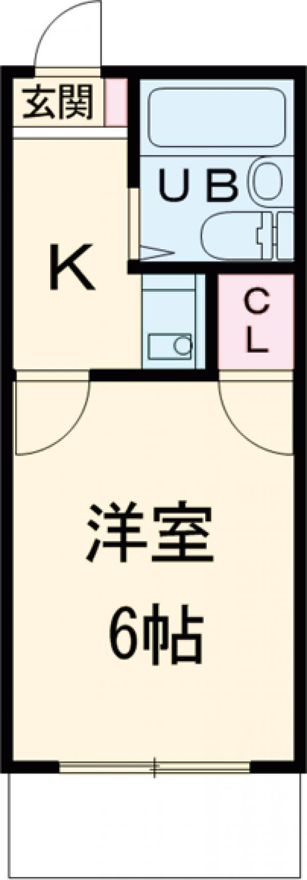 ロジェ中村日赤(1K/2階)の間取り写真