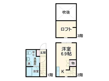 バステトこがね(ワンルーム)の間取り写真