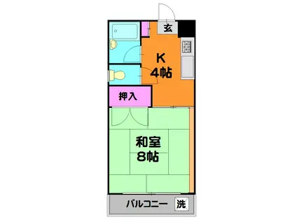 第五共和コーポ(1K/1階)の間取り写真