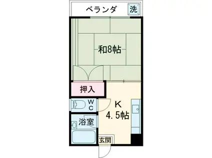 第五共和コーポ(1K/3階)の間取り写真